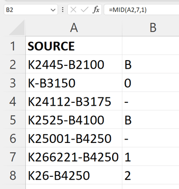 How to Extract a Substring in Excel Using FIND() and MID() Functions