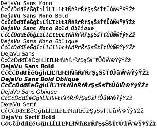 Image: The DejaVu font