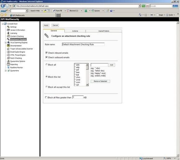 Images: GFI MailSecurity offers excellent protection for Exchange/SMTP e-mail systems