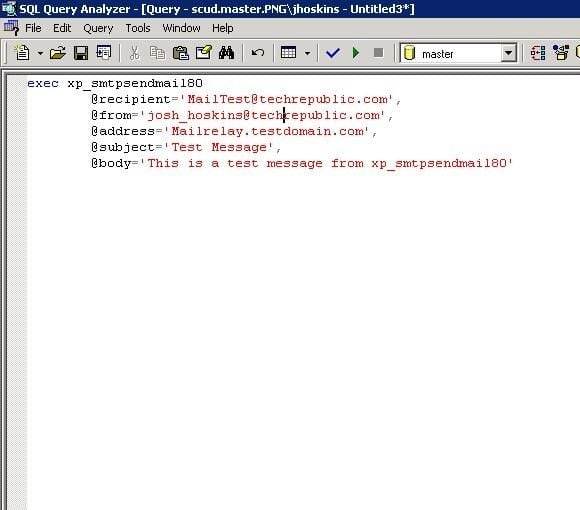 Images: Send SMTP mail from SQL Server with xp_SMTPSendMail80
