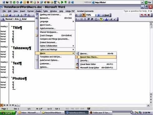 Save repetitive key strokes by recording a helpful personal Word macro