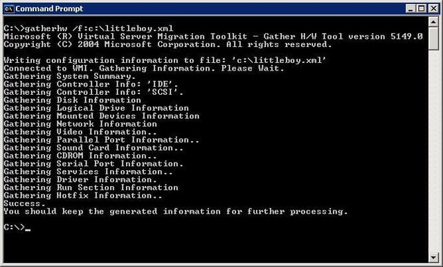 Microsoft Virtual Server Migration Toolkit screenshots