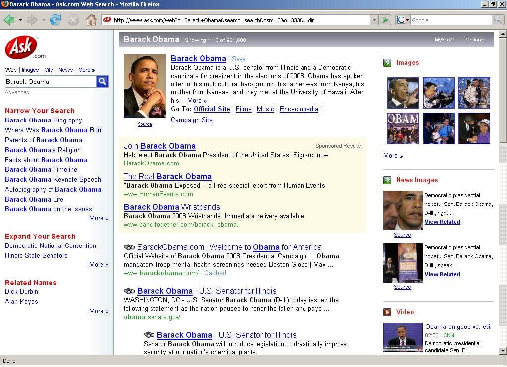 Screenshots: Ask.com makes search a little easier