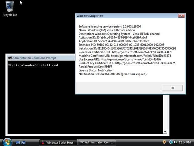 Vista Loader – Working Vista SP1 activation hack