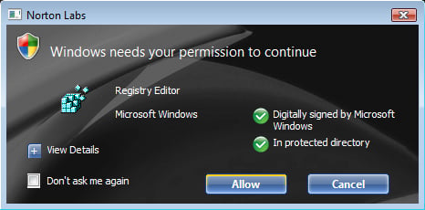 Symantec shows Microsoft how to do UAC