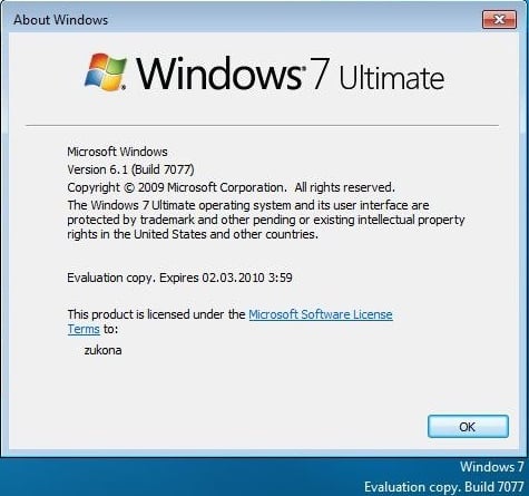 Windows 7 build 7077 screenshots leaked