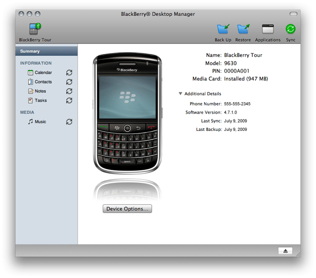 Sneak Peek: BlackBerry Desktop Manager for Mac