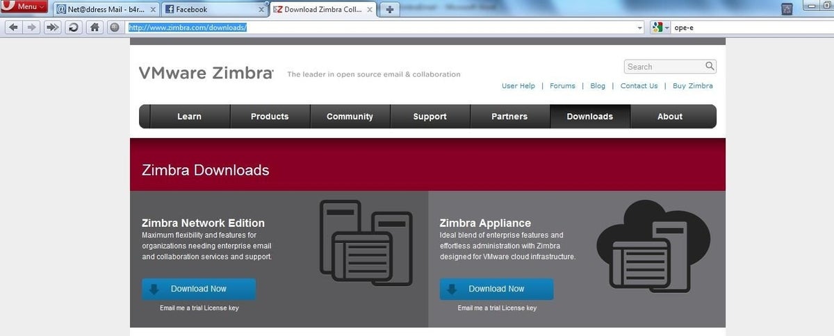 Installing and configuring the Zimbra email appliance