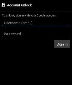 Account unlock for Android