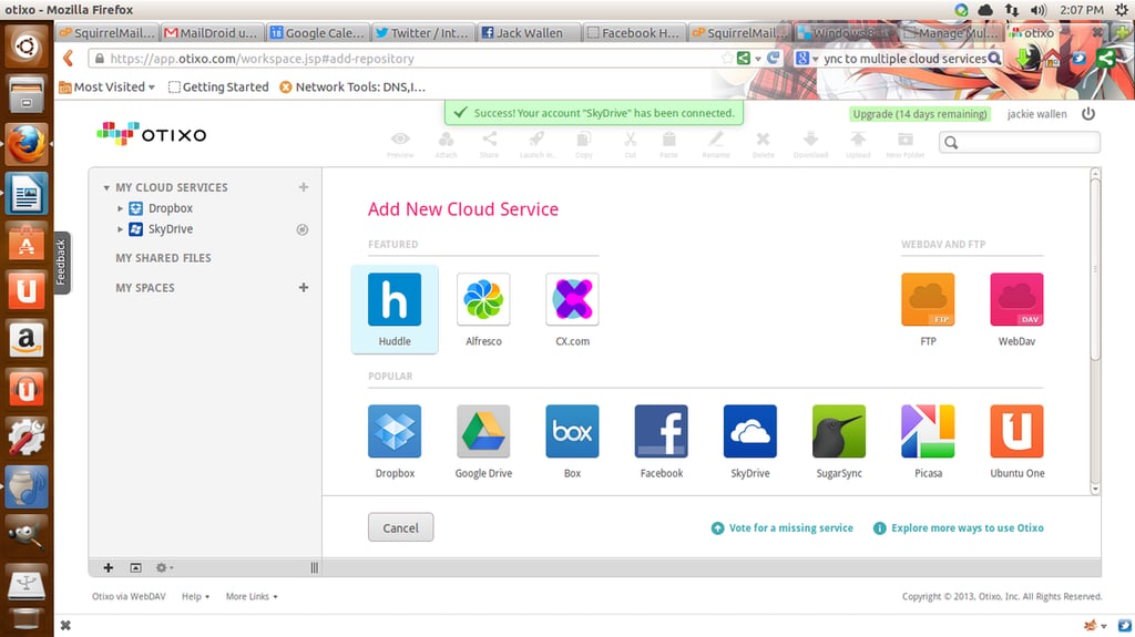 Sync more than one cloud storage service