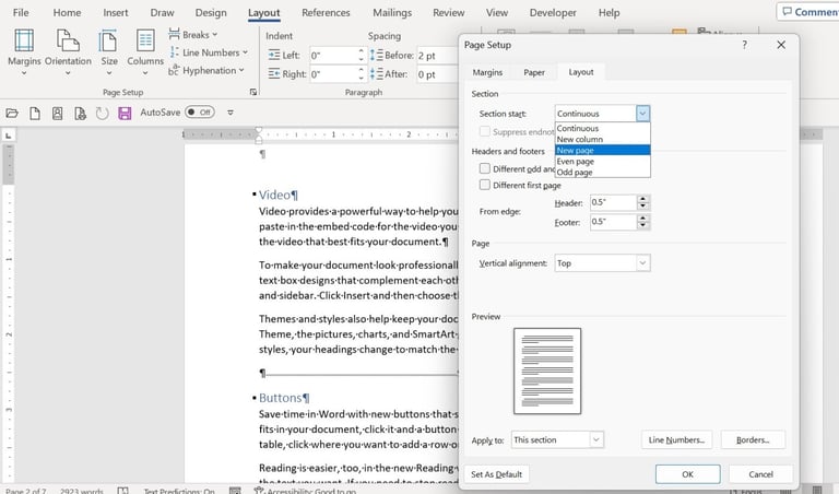How to Use Section Breaks to Control Formatting in Word