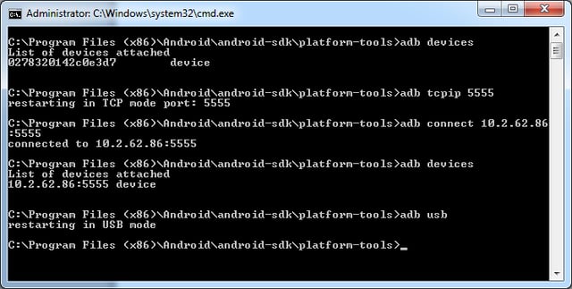 Debug Android applications over Ethernet
