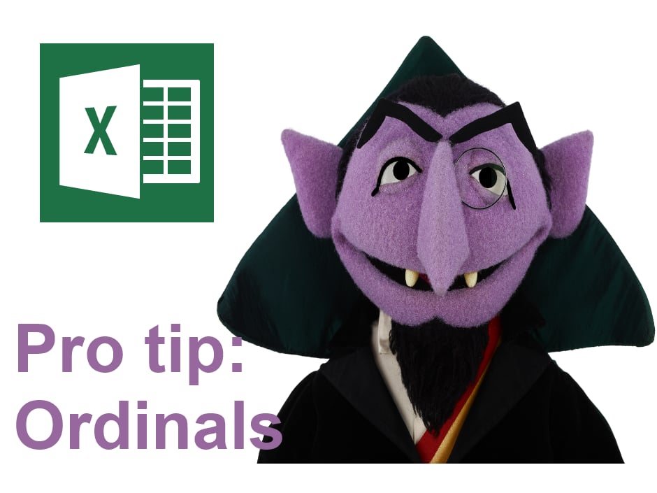 Screenshots: Add ordinals in Excel
