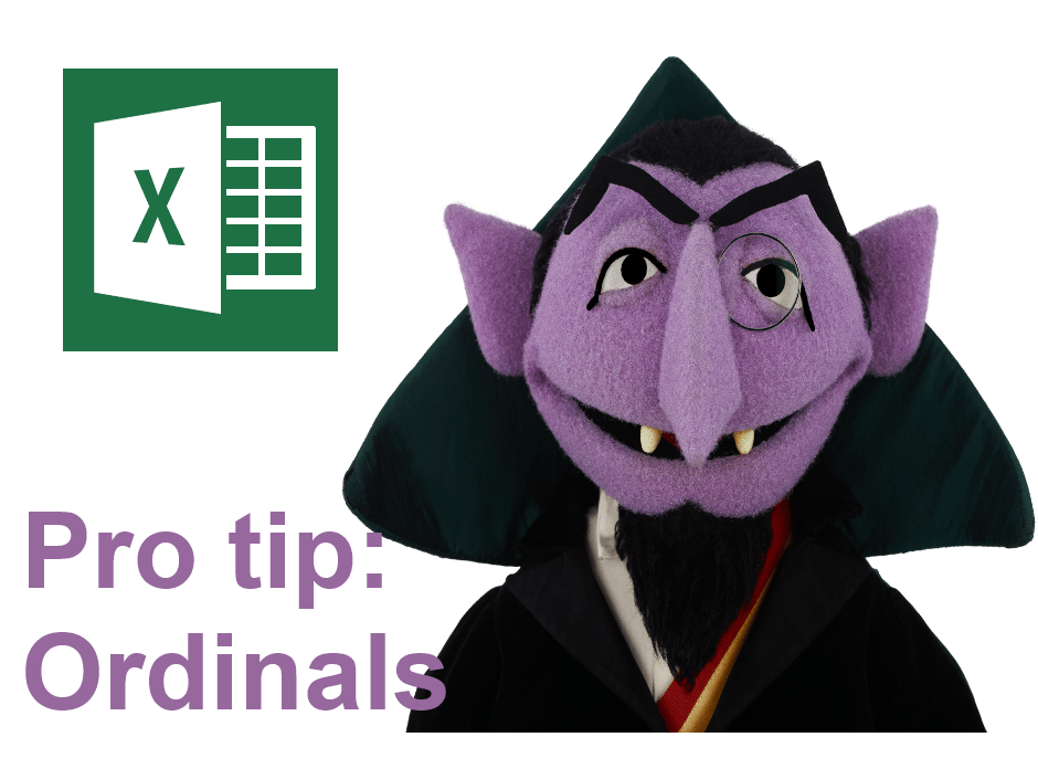 Pro tip: Add an ordinal indicator to a value in Excel