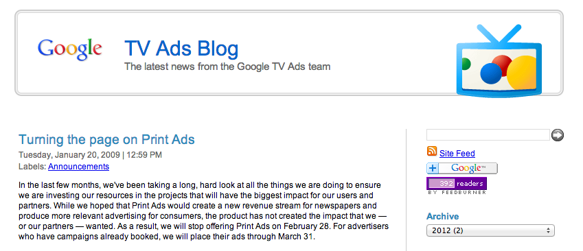 Google Print Ads