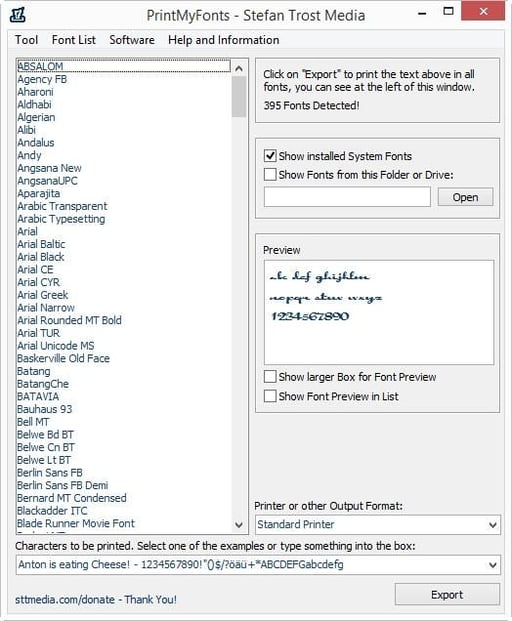 Print My Fonts