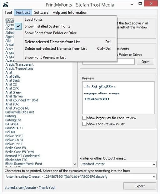 Print My Fonts