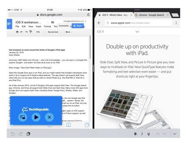 Use these browser tricks and Google apps to effectively multitask on your iPad
