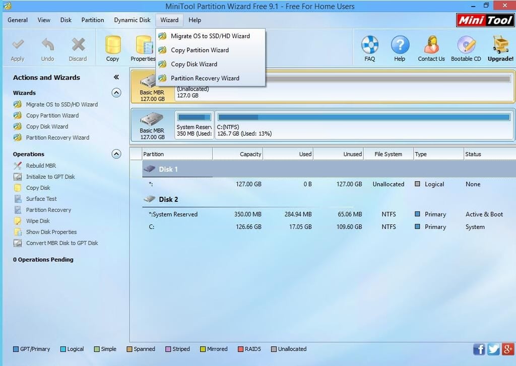 MiniTool Partition Wizard Free Edition