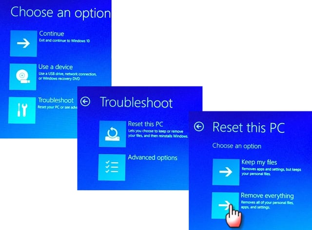 Reset your Windows 10 system with the Remove Everything option