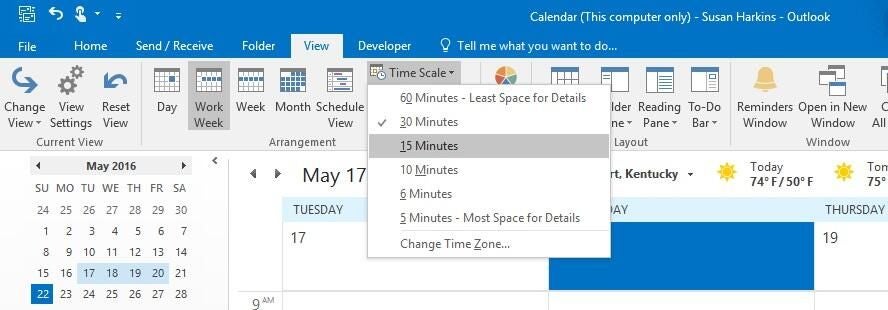 Configure Outlook's Calendar view to suit your work routine | TechRepublic