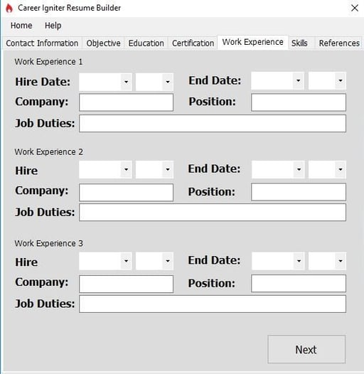 Career Igniter Resume Builder