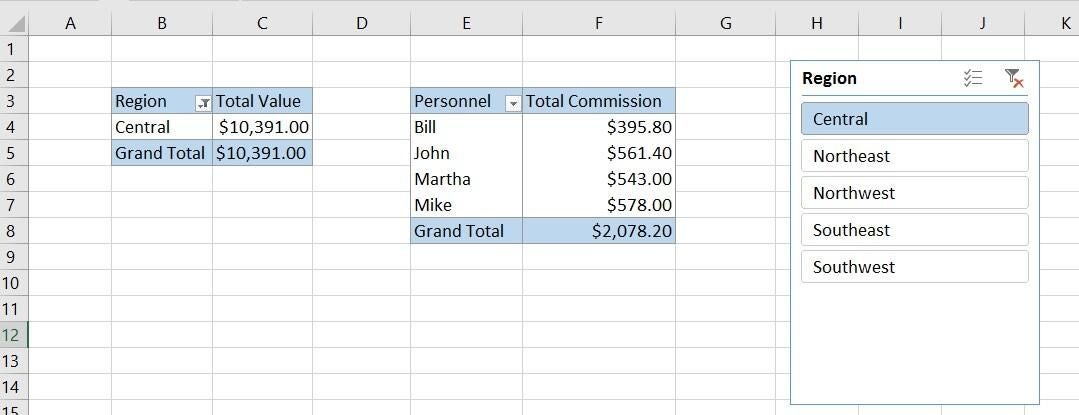 How to link a single slicer to two or more Excel PivotTables | TechRepublic