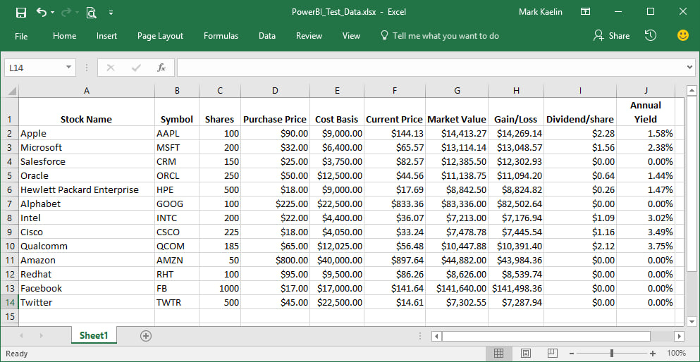 How to configure an Excel file for use in Power BI