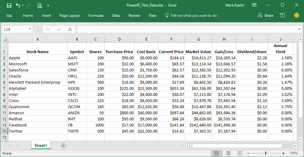 How to configure an Excel file for use in Power BI