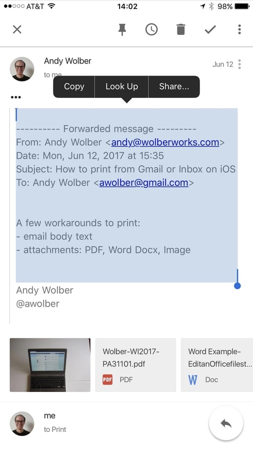 How to print from Gmail and Inbox on iOS: 7 methods