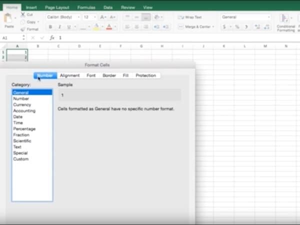 How to format Microsoft Excel to show leading zeroes