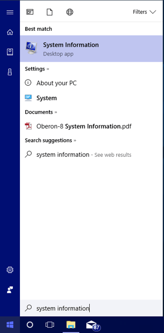 How to use System Information in Windows 10 to create configuration data sets for troubleshooting