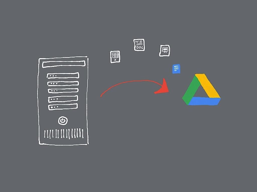 How to move files from an on-site server to Google Drive
