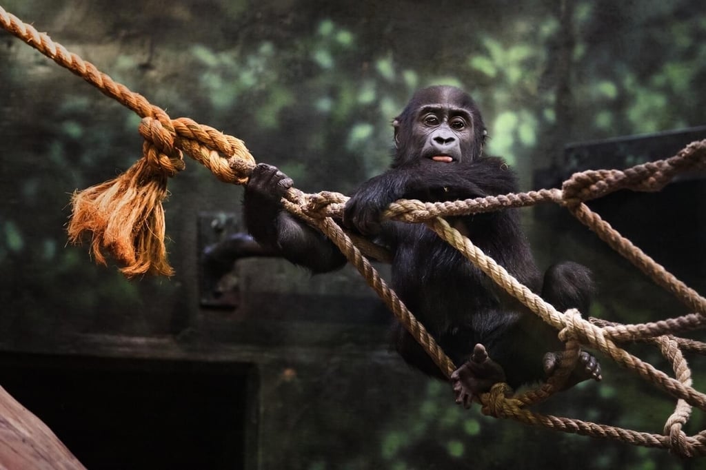 Baby ape Kindi, taken with Sony A9 (at Louisville Zoo)