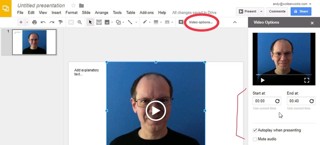 How to share video with Google Slides