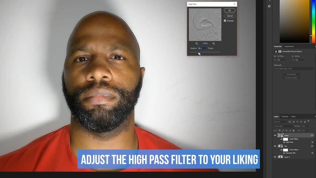 How to sharpen photos with a high pass filter in Photoshop