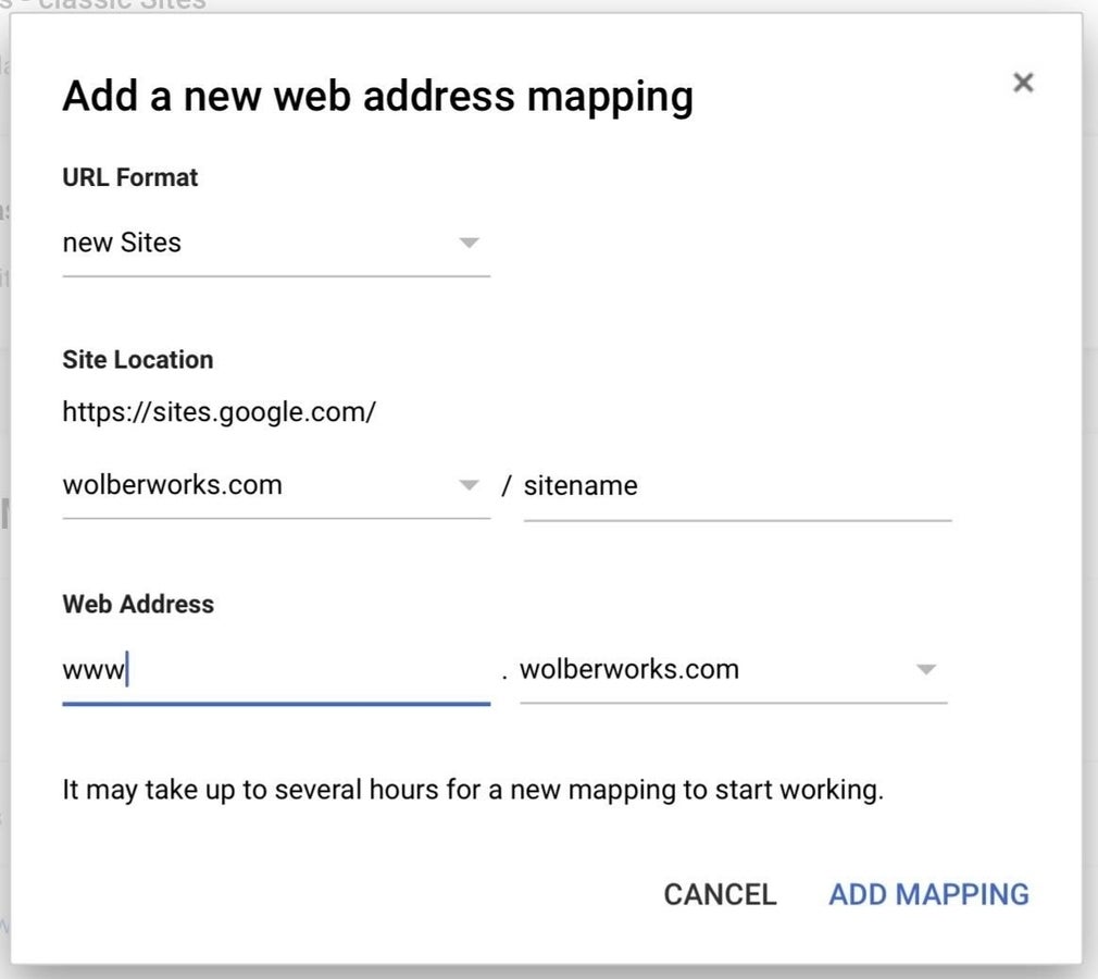 how to create a web page using google sites