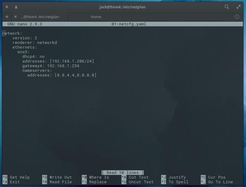 configure static ip address ubuntu 18 04