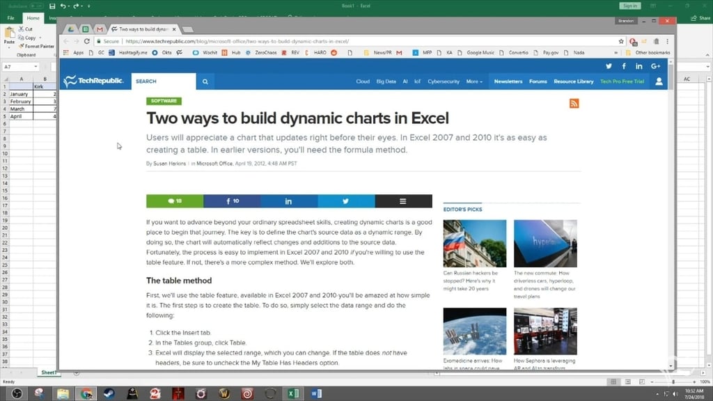 How to build dynamic charts in Excel