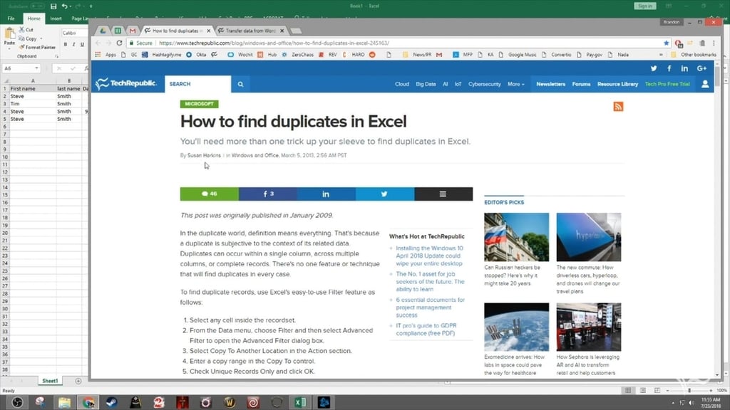 How to find, identify, and remove duplicate data in Excel