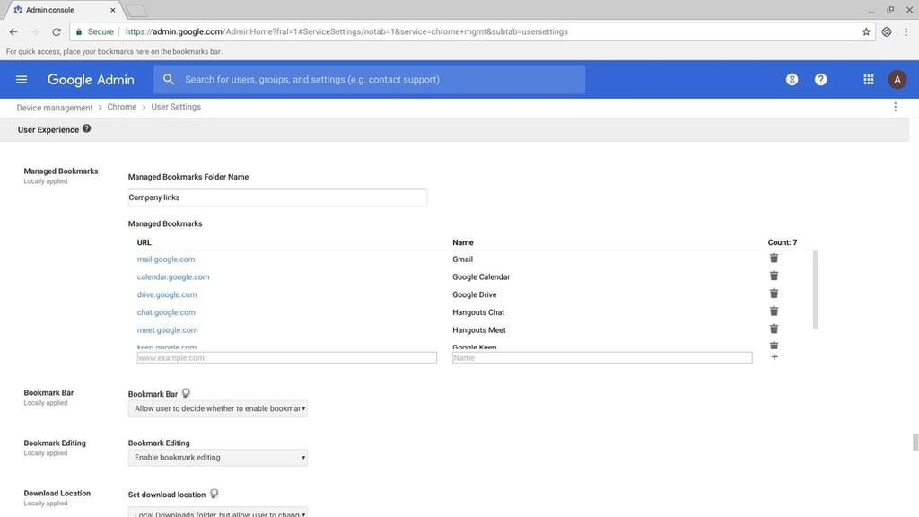 How to add G Suite bookmarks that everyone in the organization can access
