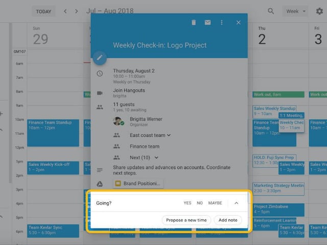 How to propose a new meeting time in Google Calendar