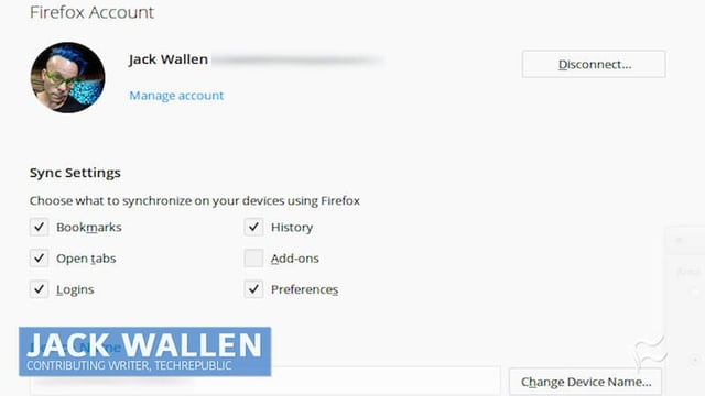Connect synced tabs in Firefox