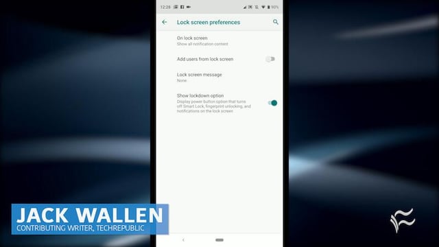 Use Android Pie lockdown mode