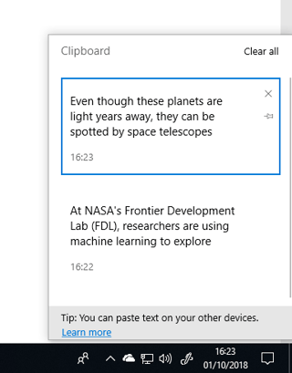 Windows 10 October 2018 Update: A guide to cloud clipboard
