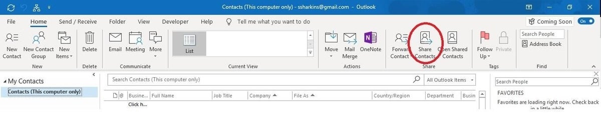 How to share contacts in Office 365?