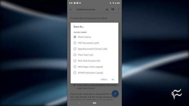 Five best word processors for Android