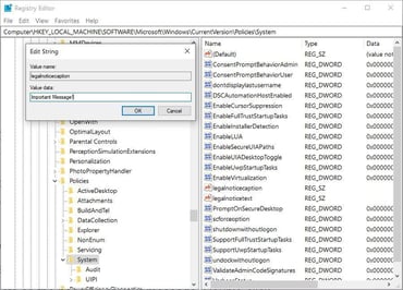 How to add a legal message to the Windows 10 login - TechRepublic
