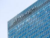 Logo or sign for JP Morgan in Canary Wharf
