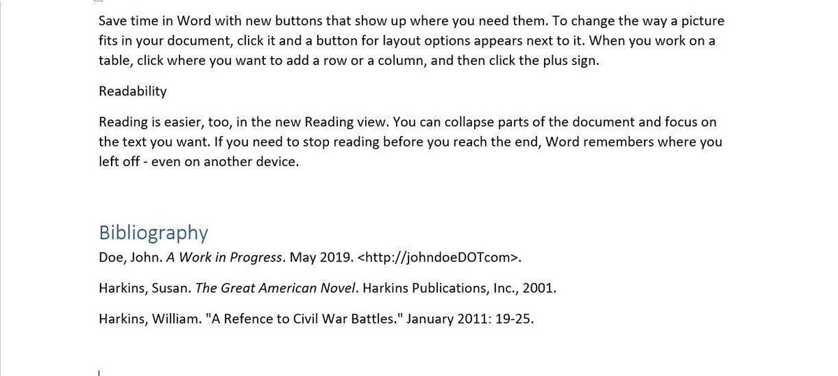 create bibliography from footnotes in word